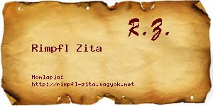 Rimpfl Zita névjegykártya